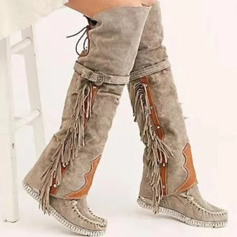 Botas bohemias hasta la rodill - Ethnic Fashion Women reseña y precio